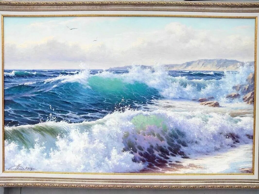 Как называются художники рисующие море. Море волна картина Мальцев.