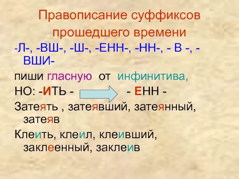 Ить б. Гласная перед суффиксом ВШ. Гласные перед суффиксами ВШ Ш. Гласные перед ВШ И Ш В причастиях. Правописание гласных перед суффиксом ВШ.