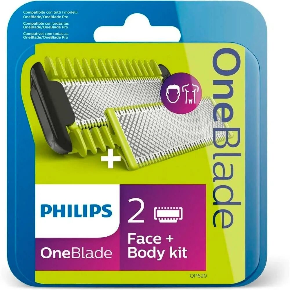 Купить лезвия филипс. Сменные лезвия Philips ONEBLADE. Сменное лезвие Philips qp620/50. Сменные лезвия ONEBLADE Philips qp620/50 для лица с насадкой-гребнем для тела. Сменное лезвие Philips Oniblade.