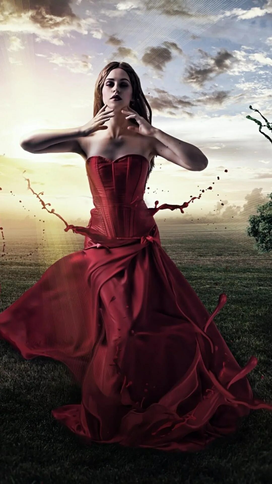Удивитель. Девушка в платье фэнтези. Вампирша в Красном платье. Ведьма в Красном платье. Волшебница красное платье.