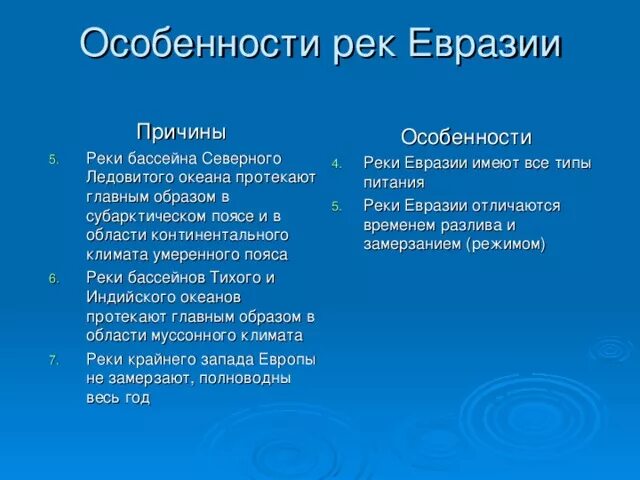 Особенности рек Евразии. Особенности внутренних вод Евразии. Внутренние воды Евразии реки. Климат и внутренние воды Евразии.