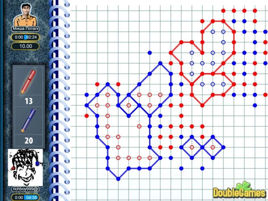 Логические игры с точками. Игры в точки на 2 игрока. Игры в клеточку. Игра в точки на бумаге в клетку.