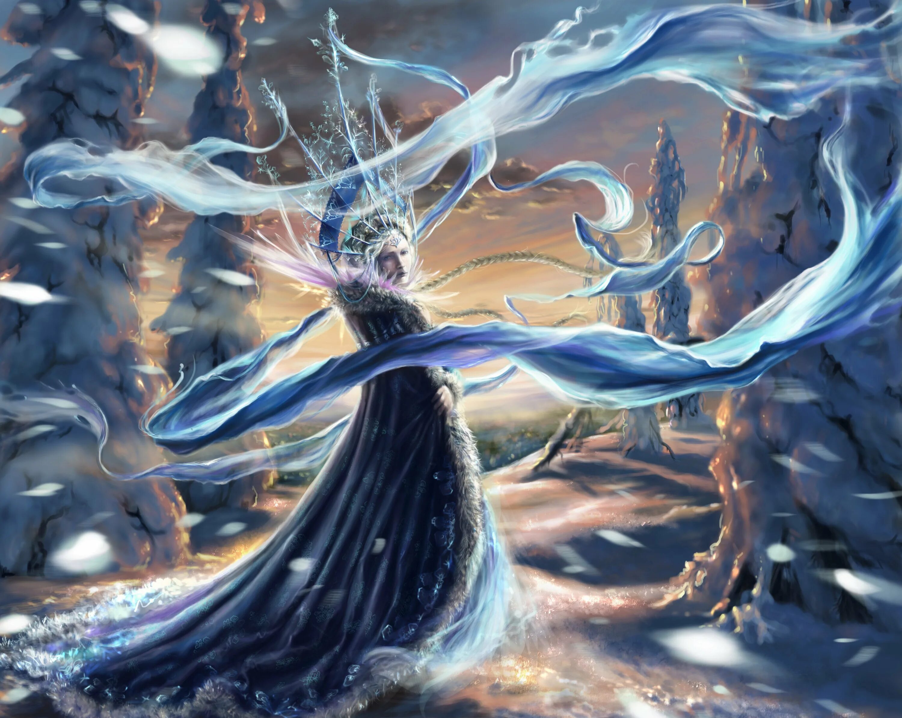 Вармава богиня ветра. Богиня зимы. Богиня льда. Зима фэнтези.