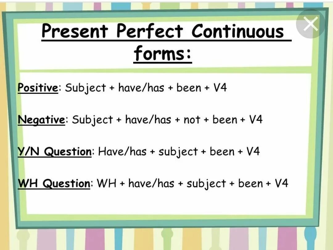 Clean present perfect continuous. Present perfect Continuous. Present past perfect Continuous употребление. Презент Перфект континиус. Прежзент Перфект Конти НИУ.