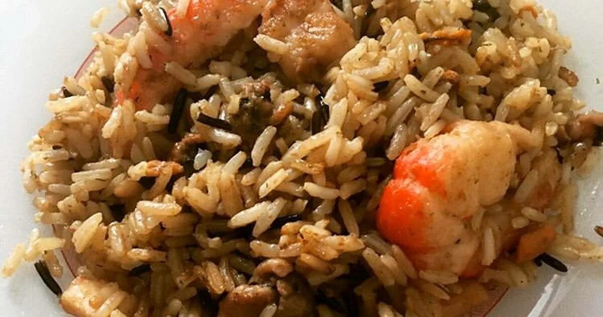 Дикий рис с морепродуктами. Бурый рис. Бурый рис с рыбой. Дикий рис с овощами.