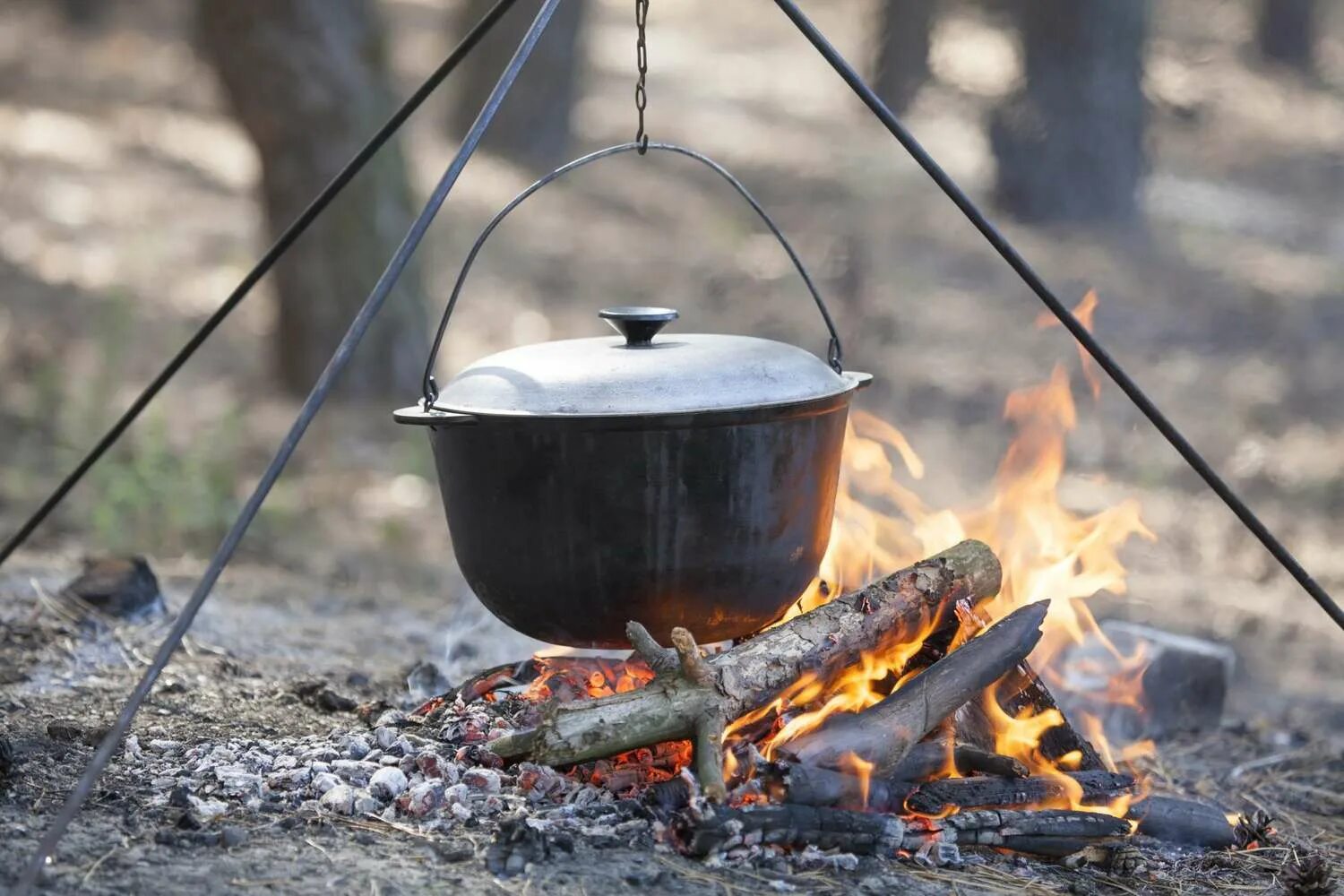 Еда на костре. Завтрак в кемпинге. Camping and cooking. Еда на костре в походе. Camping and cooking.