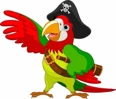 Попугай пиратский мультяшный.