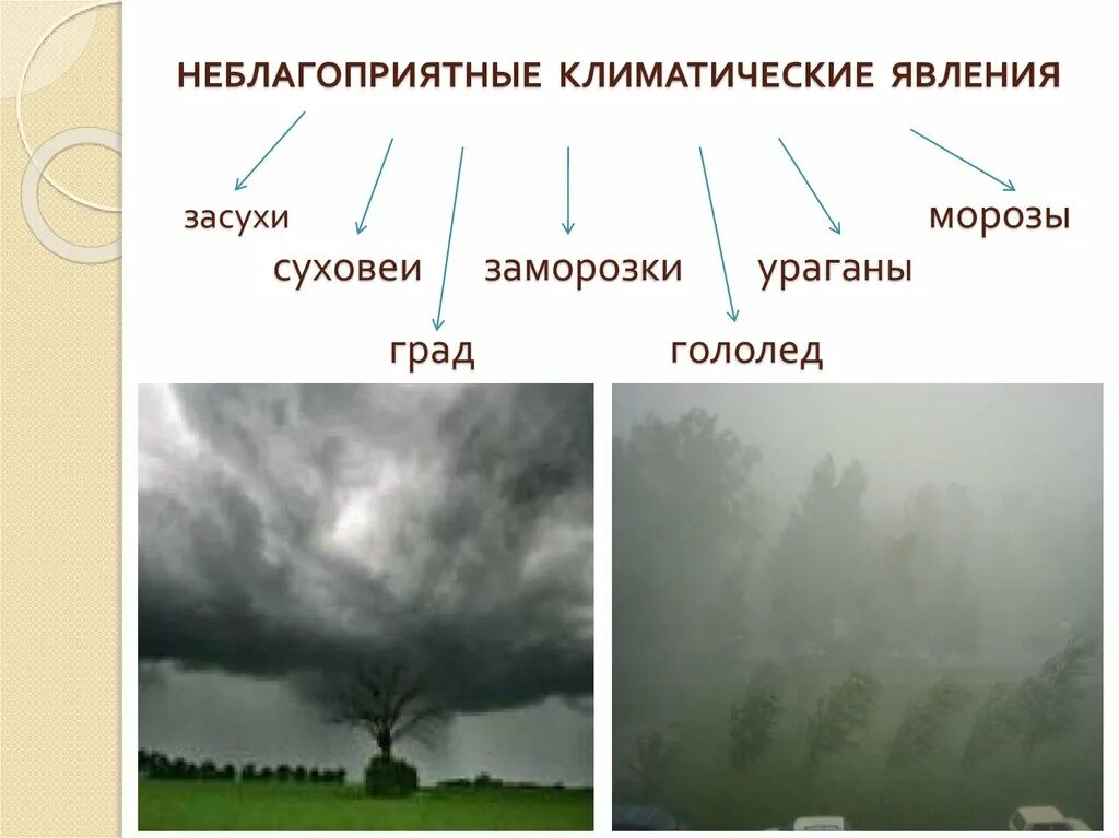 Какие природные явления неблагоприятны