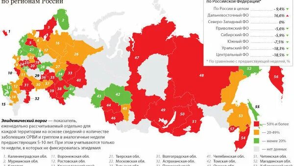 Регионы заболевших. Заболеваемость гриппом в России. Карта распространения ОРВИ. Грипп распространенность по территориям. Сезонность гриппа в России.