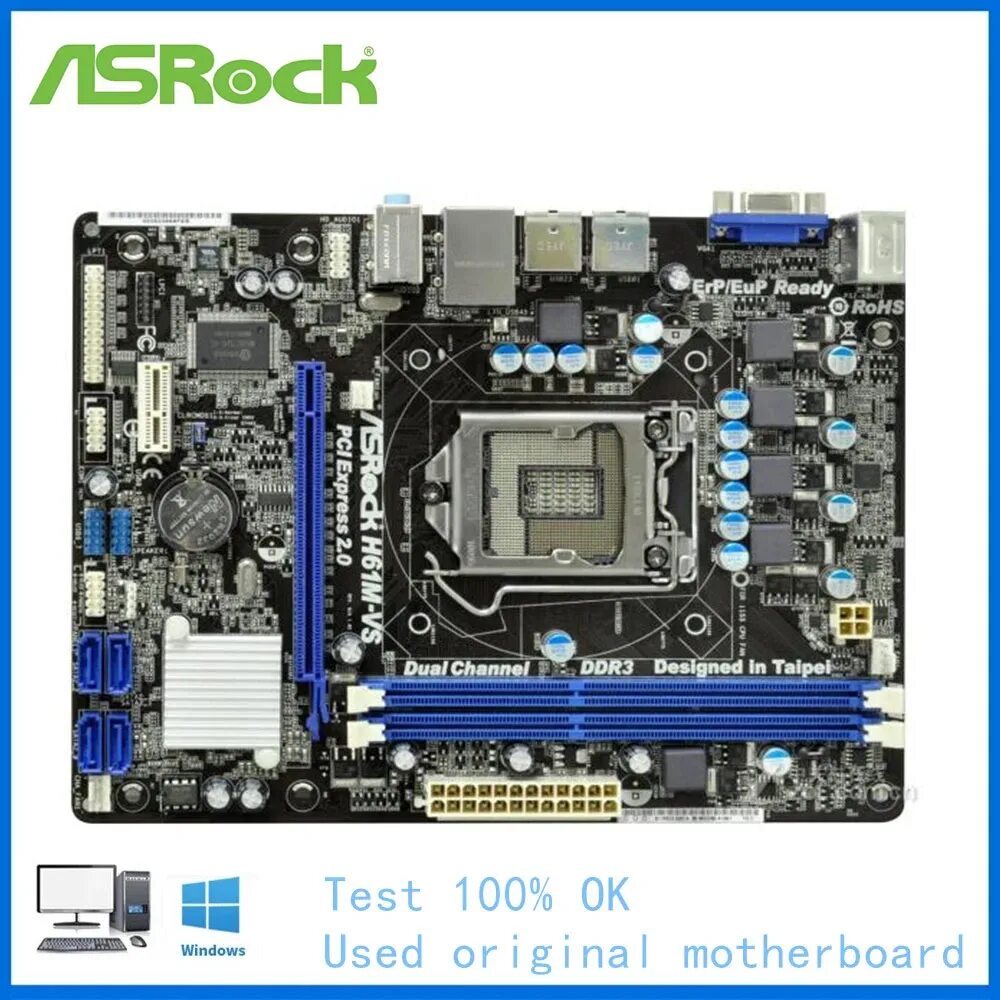 Материнка h61m hvs экспресс как подключить провода Материнская плата Asrock H61M-DGS