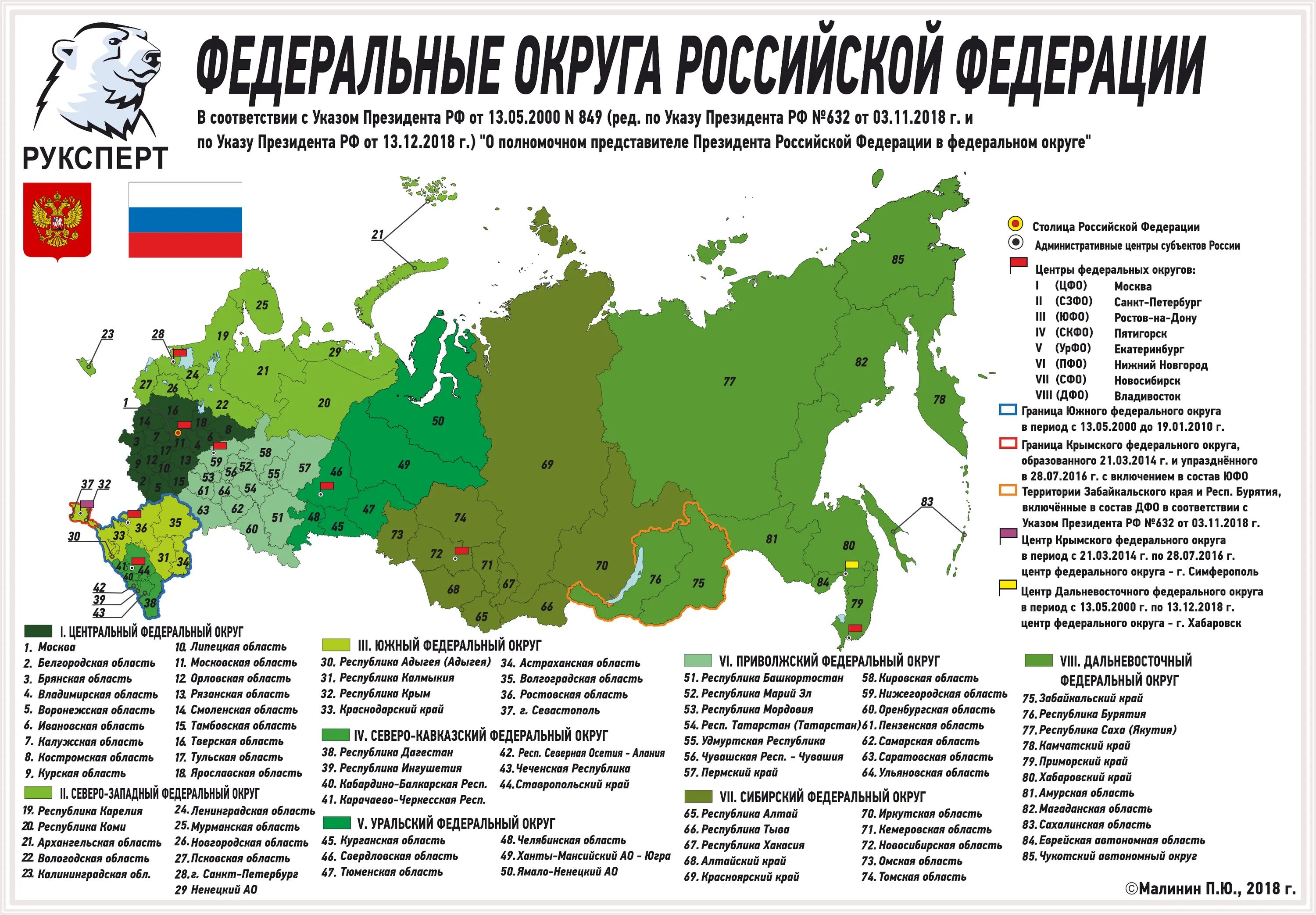 Определить количество субъектов рф. Федеральные округа РФ на карте. Центры федеральных округов России на карте. Федеральные округа и субъекты РФ. Федеральные округа России сколько.