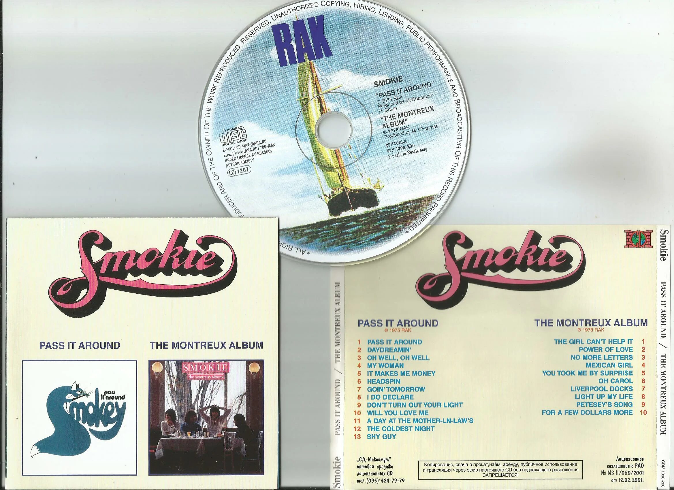 Smokie 1978 the Montreux album CD. Smokie Pass it around the Montreux album. Smokie LP Box. Smokie Pass it around.