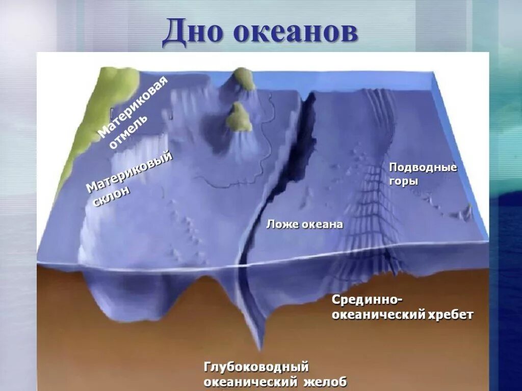 Формы рельефа дна мирового океана. Строение рельефа дна мирового океана. Рельеф дна мирового океана. 5 География. Рельеф дна мирового океана схема. Рельеф поверхности океана