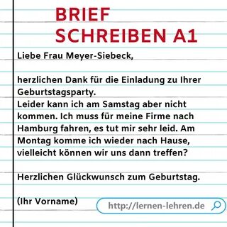 A1 deutsch test schreiben