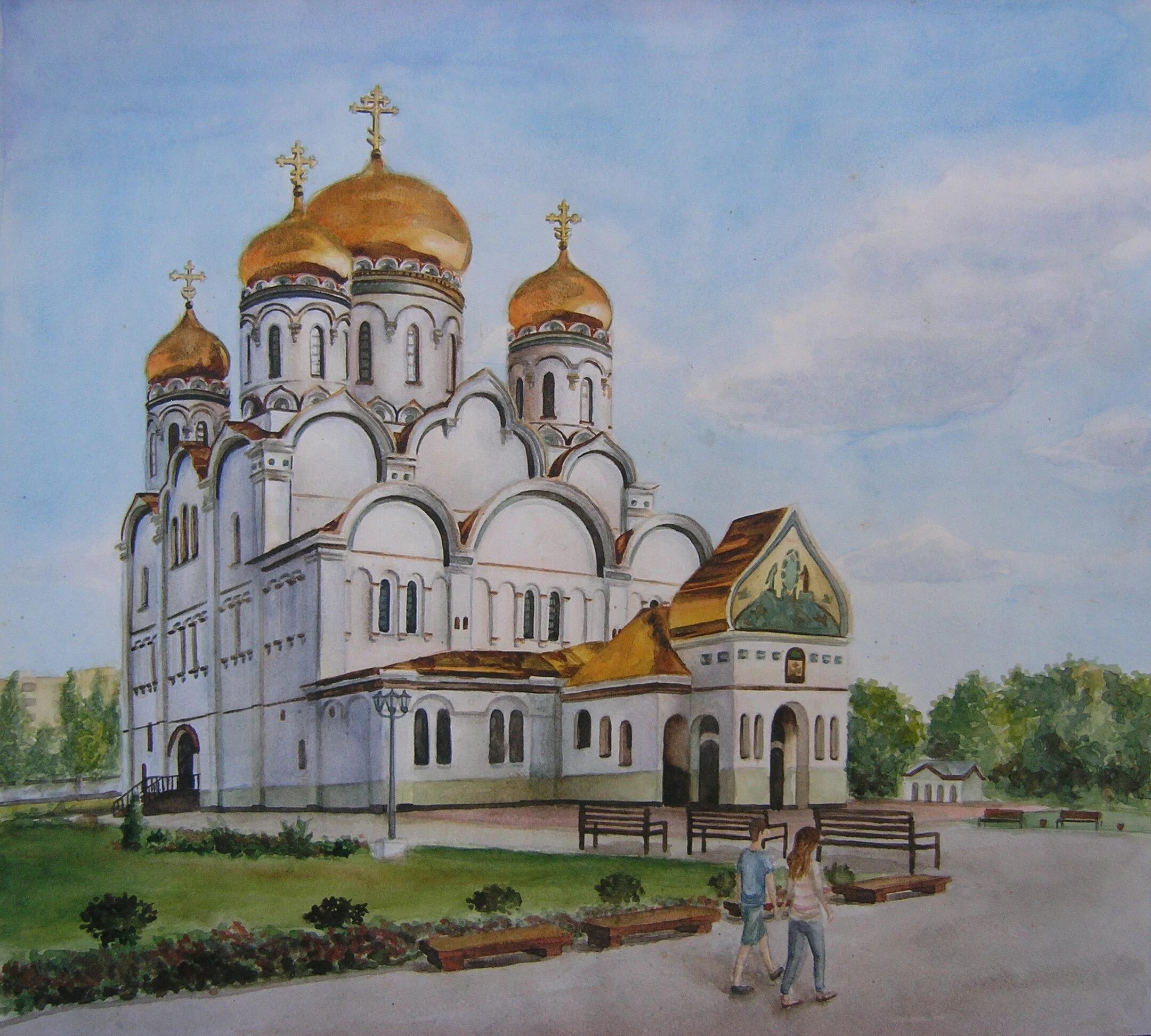 Главы преображенского собора. Преображенский собор иваново. рисунок преображенского храма. преображенский собор рисунок. картины маслом с изображением храмов преображенский собор.