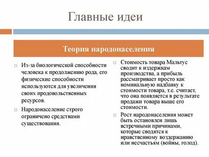 Теория народонаселения год