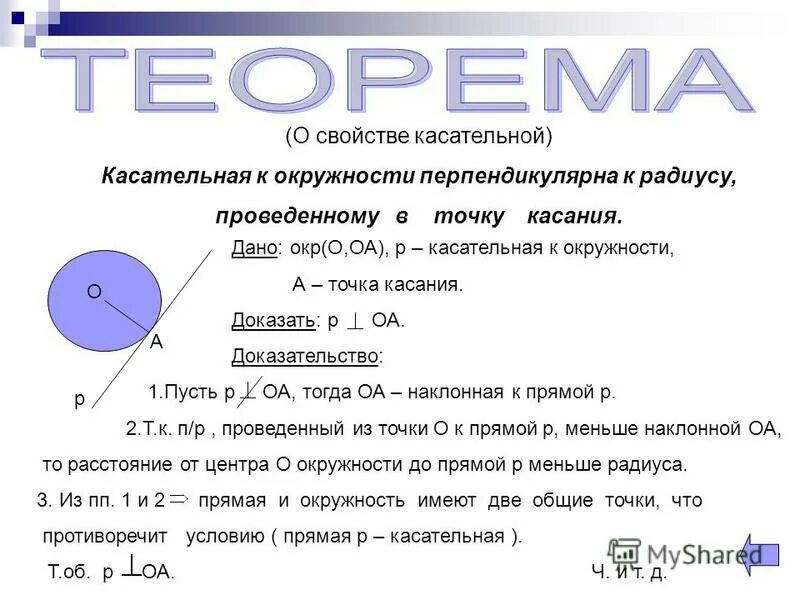 Прямая является касательной. Свойства касательной к окружности. Теорема о свойстве касательной к окружности с доказательством. 1 Свойство касательной к окружности. Окружности свойства касательной к окружности.