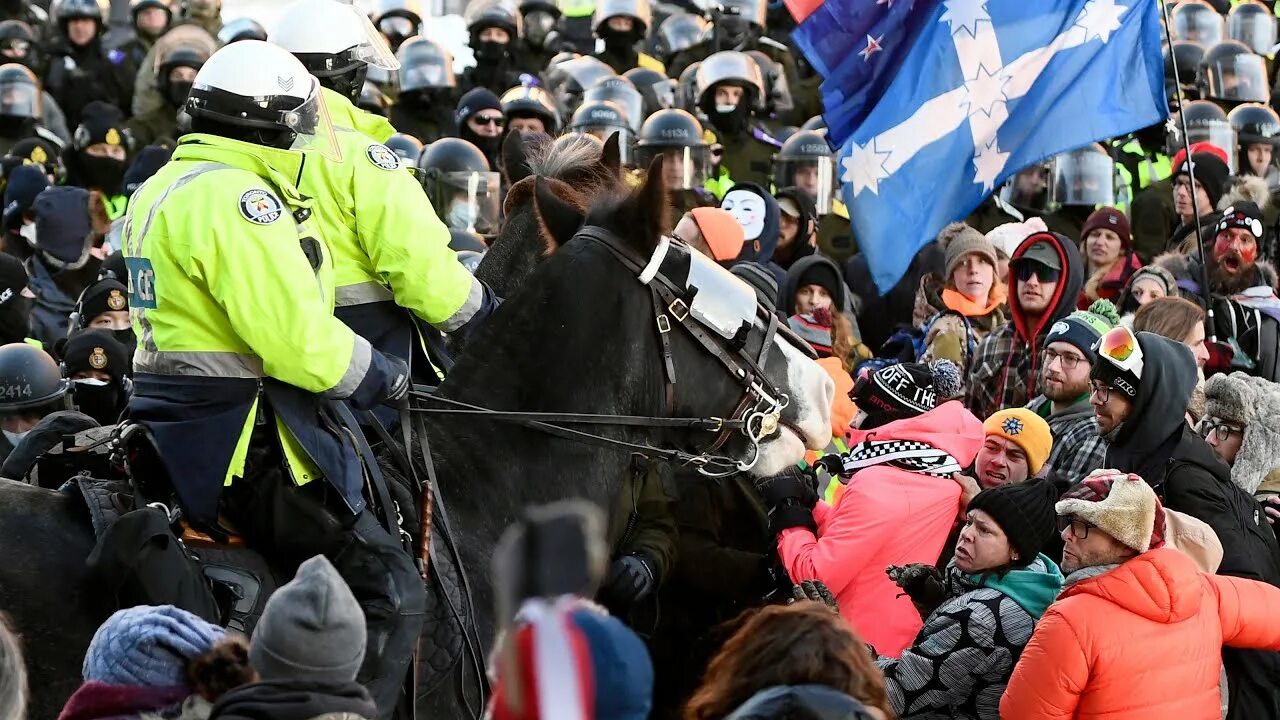 Новости на freedom сегодня. Протесты в Канаде. Протесты в Торонто. Полиция Оттавы. Разгон полицейскими в Оттаве.