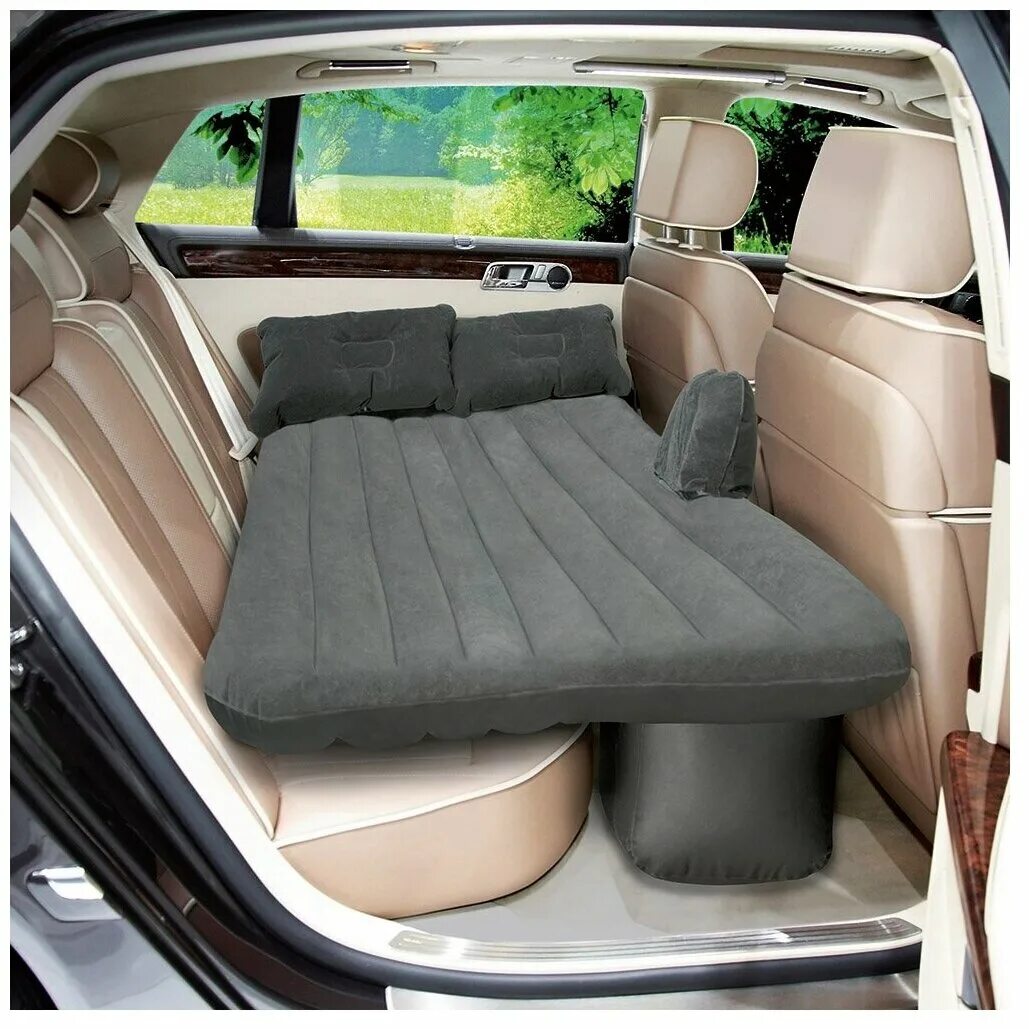 надувной матрас в машину. надувной матрас greenhouse aub-001, серый. матрас на заднее сиденье. матрас в автомобиль. надувная кровать в машину.
