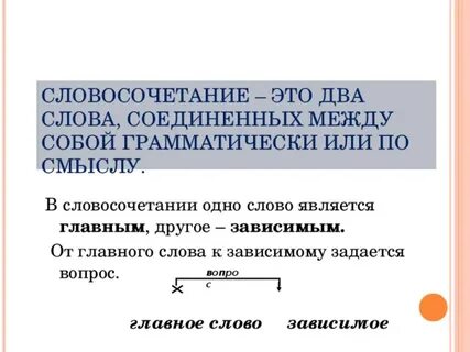 Назовите главное слово словосочетания