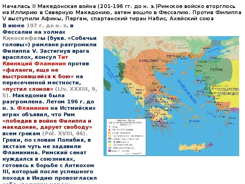 Рим сильнейшая держава средиземноморья 5 класс тест. Причины македонской войны. Итоги войны Греции и Македонии.