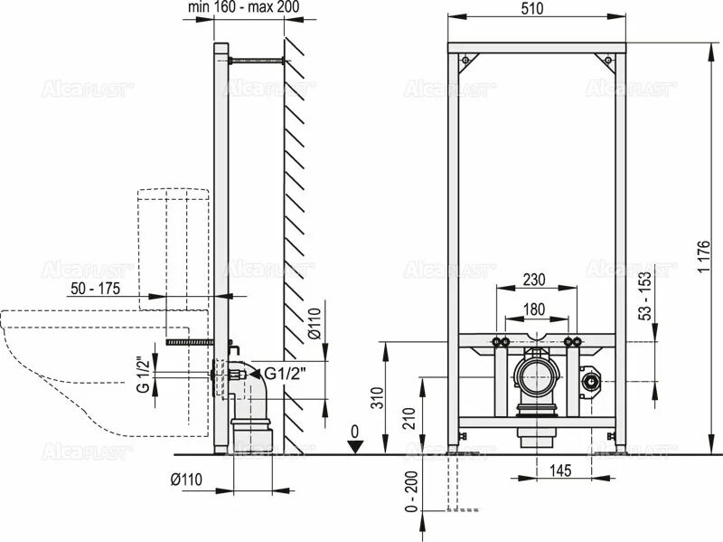 Инсталляция для биде ALCAPLAST a105/1120. A105/1120 рама для биде (высота монтажа 1,12 м). Инсталляция для биде a105 "ALCAPLAST". Рамная инсталляция ALCAPLAST a105/850. Туалет инсталляция размеры