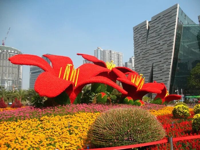 Цветочные ярмарки в Гуанчжоу. Гуанчжоу город цветов. Центральная площадь в Гуанчжоу. Символ Гуанчжоу.