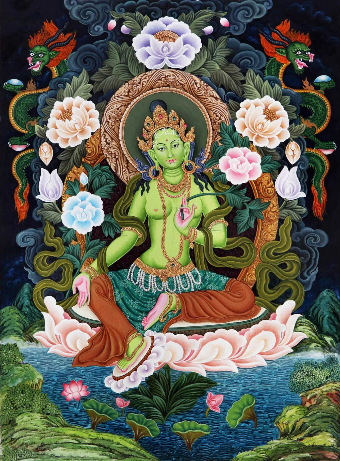Ahni Djimme Dorje Art Green tara, Green tara mantra, Buddhist art