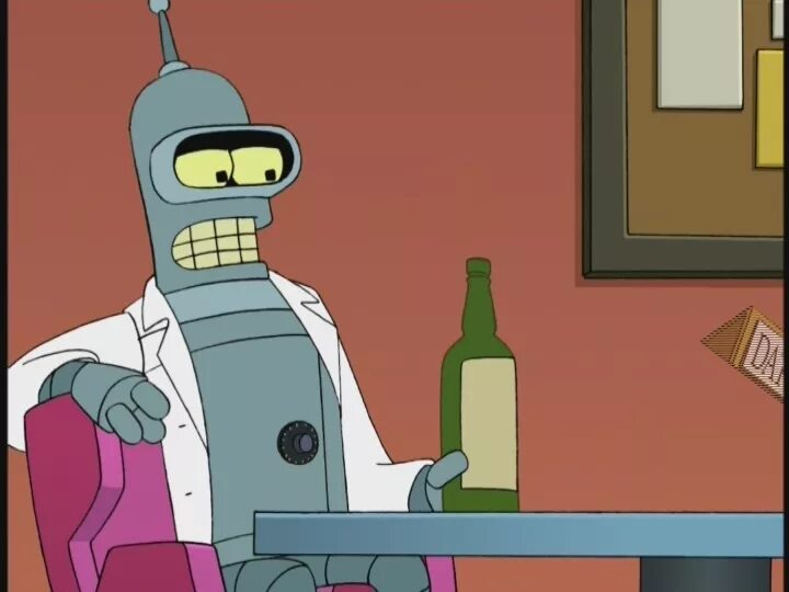 Бендер после. Футурама комната бендера. Бешеный бендер. Бендер ржавый футурама. Робот бухает.