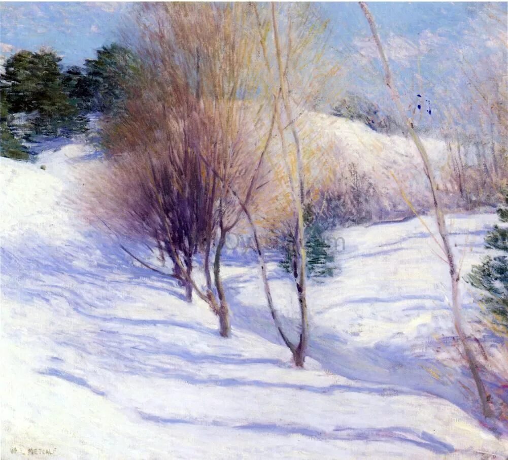 Первозданный снег. Willard Leroy Metcalf зима. Меткалф Виллард художник зима.