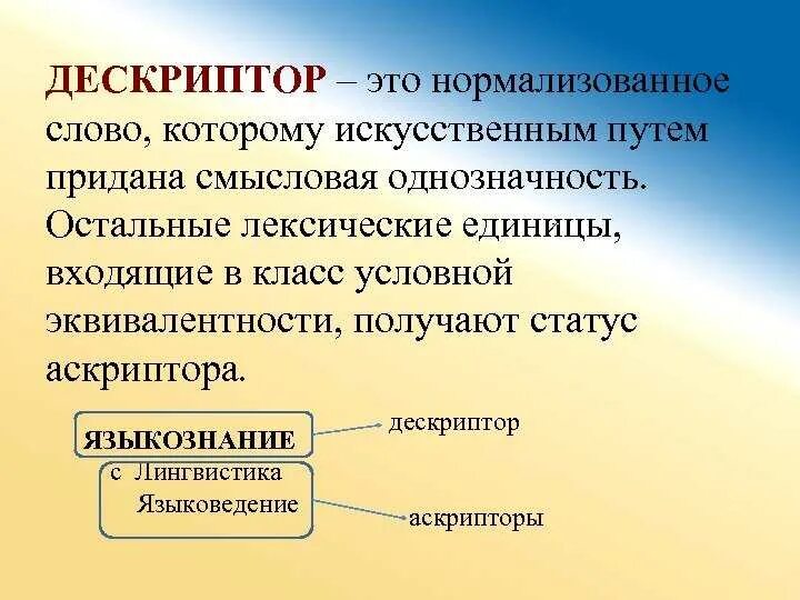 Что такое дескриптор