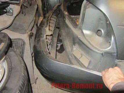 Снятие заднего бампера приора