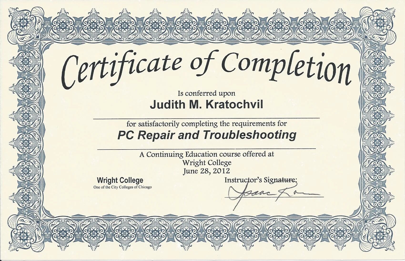 Peer certificate