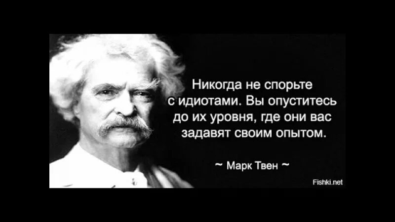 Как ведет себя придурок. Цитаты про идиотов. Спорить с дураком цитата марка Твена.