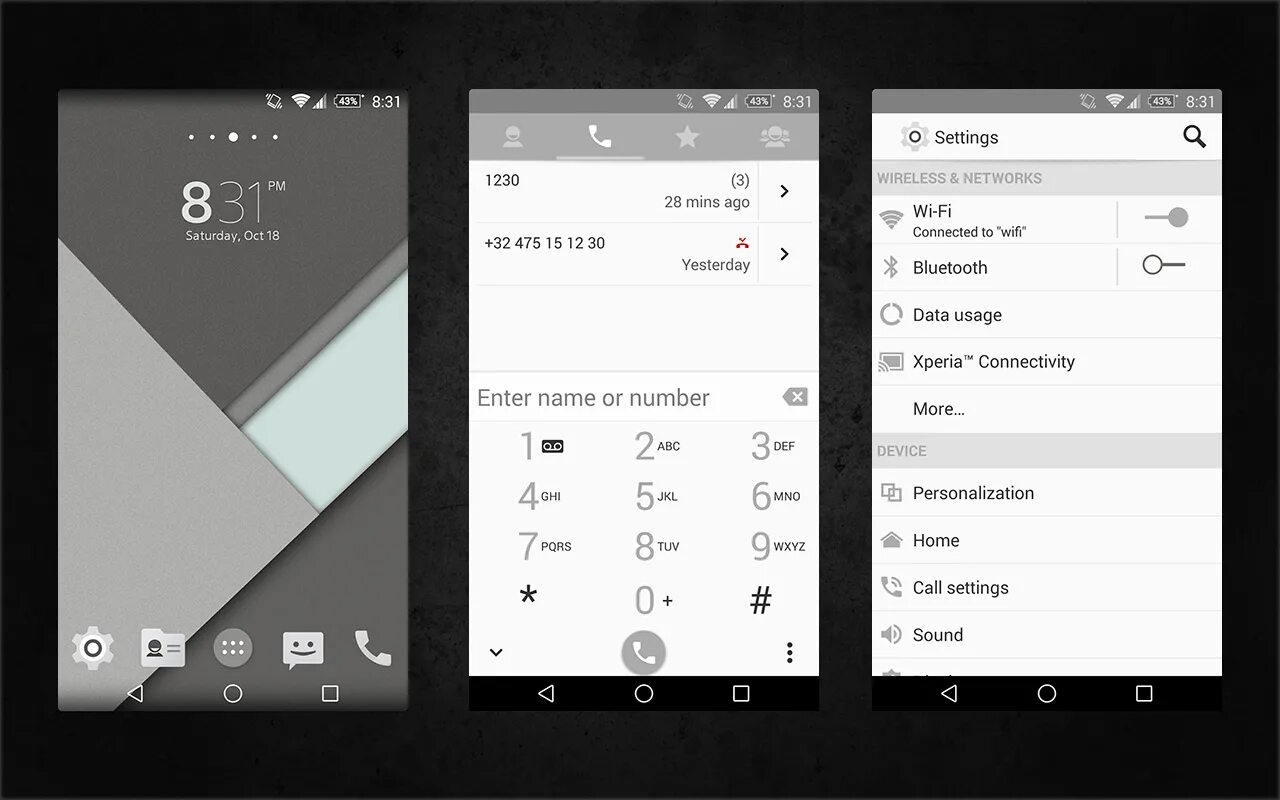 Ovalis grey android. Sony xperia android settings.