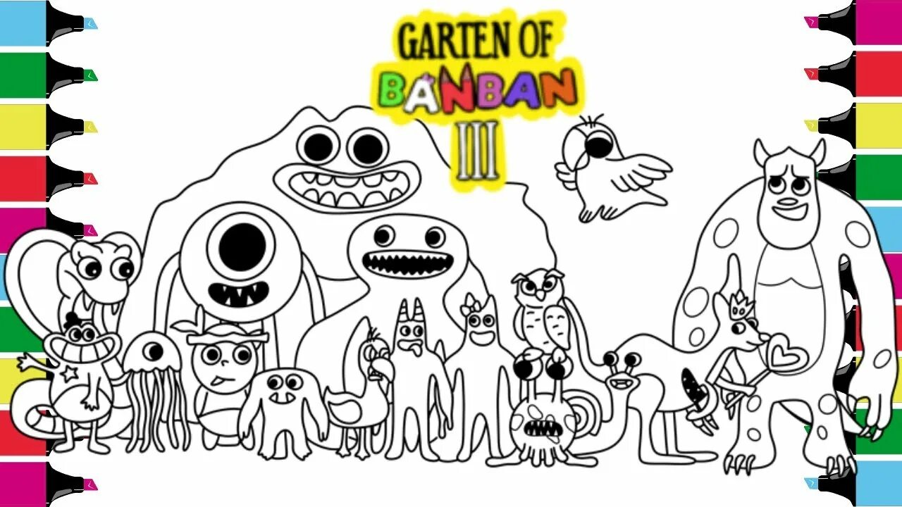 Раскраска гарден оф банбан распечатать глава 7 GARTEN OF BANBAN 4 Trailer Monsters Coloring Pages YouTube
