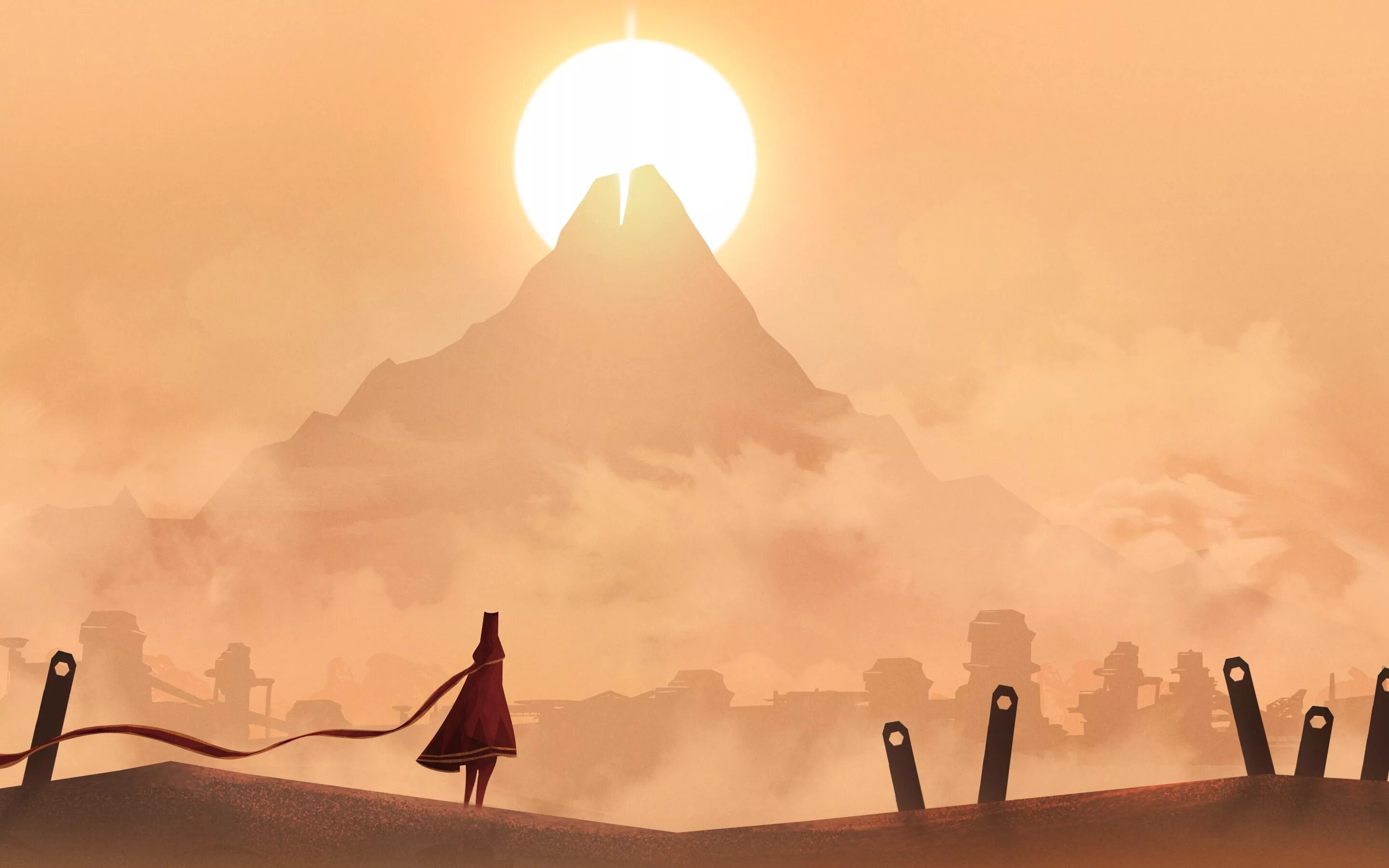 Journey (игра, 2012). Пустыня арт. Journey пейзажи. Пустыня арт Минимализм.