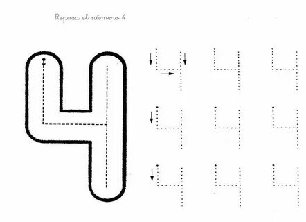 Цифра 4 по точкам