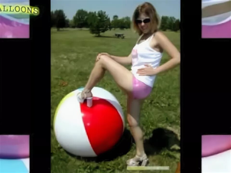 Девушка на надувном мяче. Мяч надувной надуть. Надутый пляжный мячик. Мяч надувной видеозаписи.