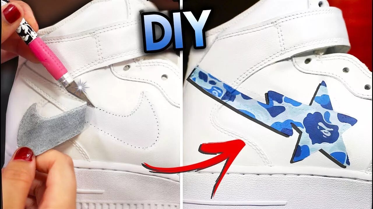 Пробить найки. Air Force 1 свуш. Swoosh Nike кастом. Кроссовки найк со звездой. Форсы со звездой вместо логотипа.