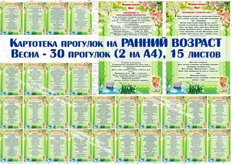 Прогулки 2 группа раннего возраста картотека