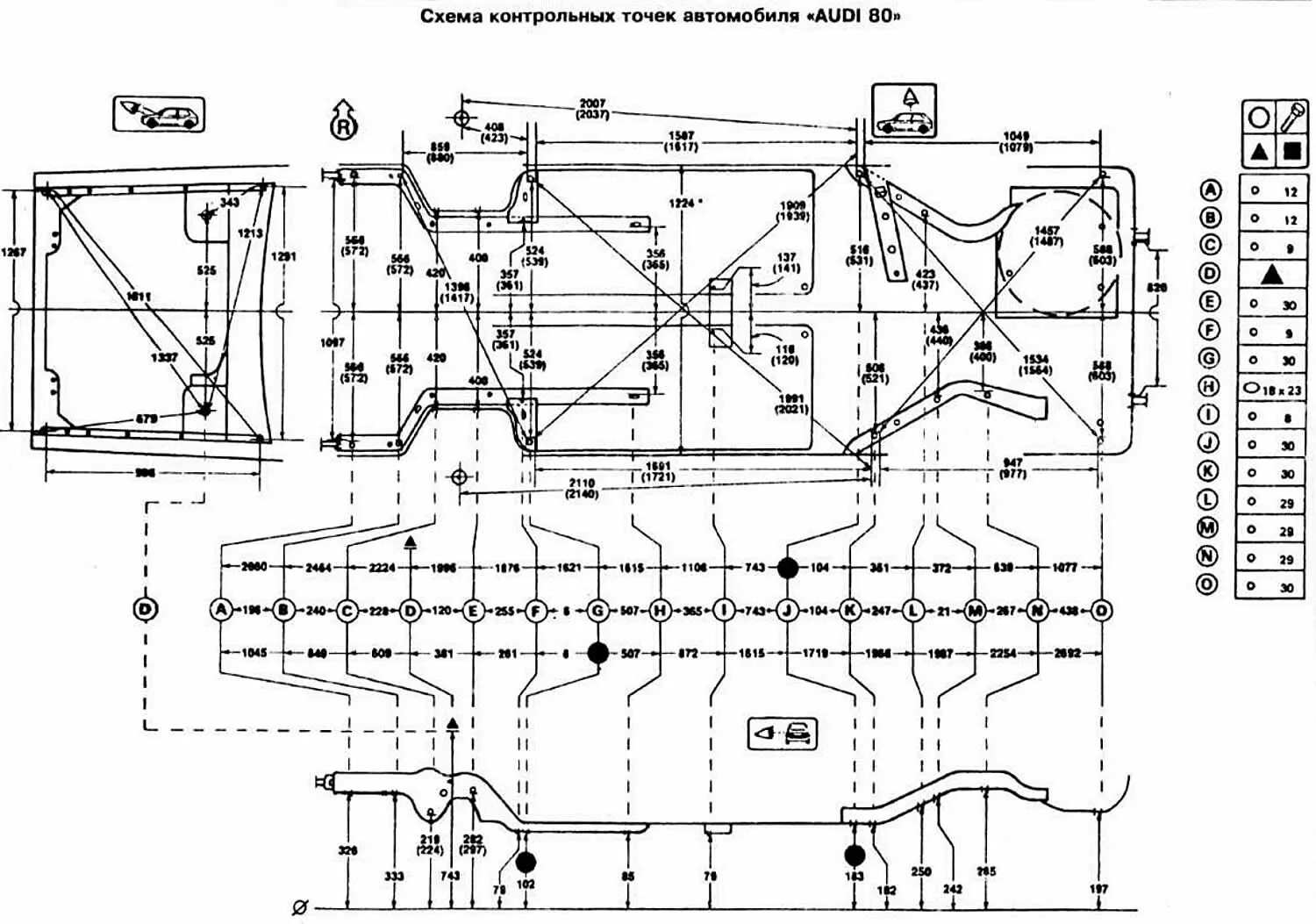 Контрольные точки достижения результатов. Геометрия кузова Ауди 80 б3. Схема кузова Ауди 80 б2. Чертежи кузова Ауди 80 б2. Audi 80 b2 чертежи.