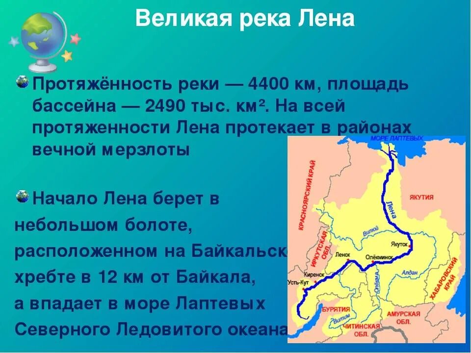 Какое направление реки лена