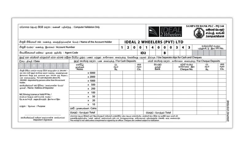 T me bank slips