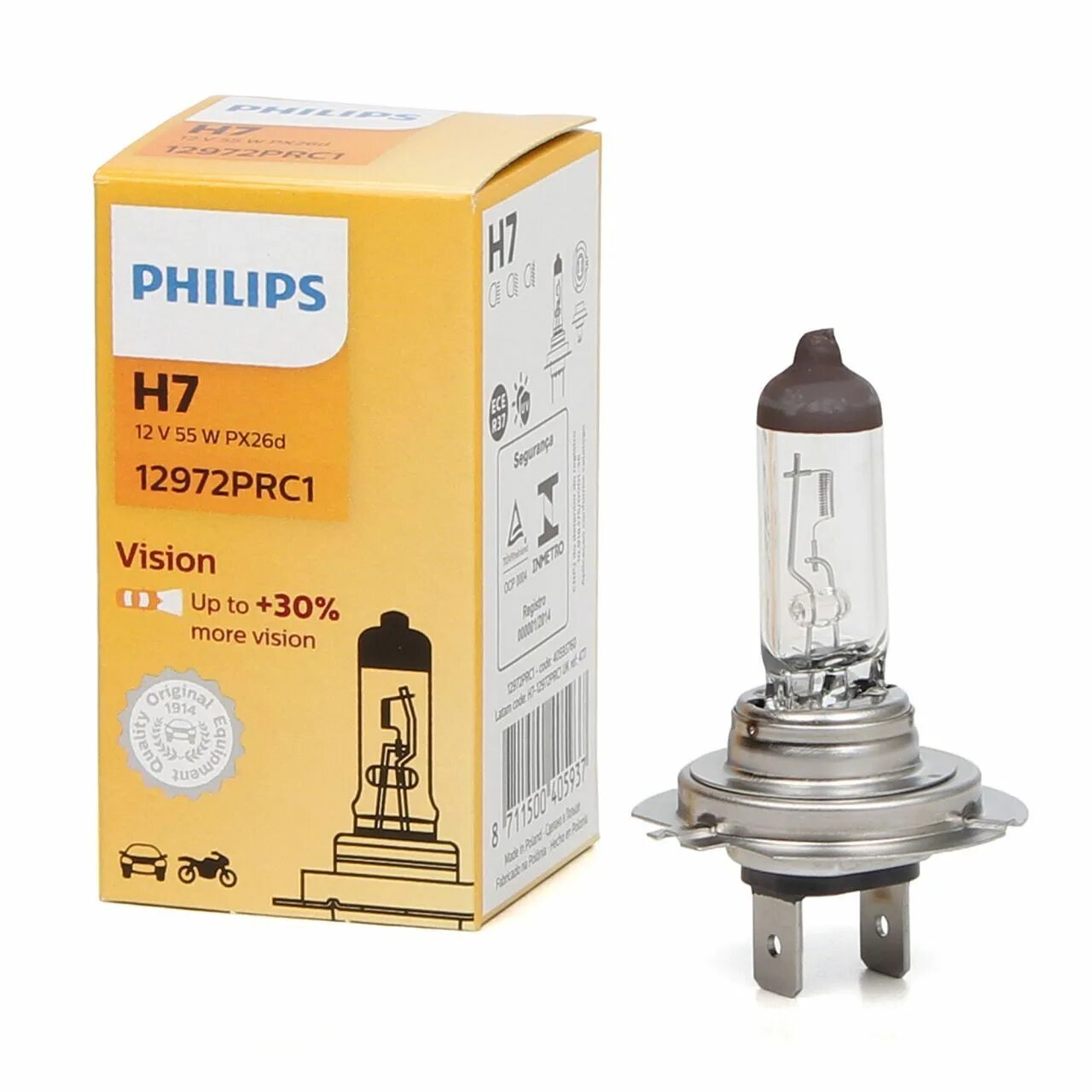 Лампа филипс н7. 12972prc1 Philips h7. Philips 12972prc1. Philips h7 Vision 12972prc1. 12972prc1 Philips лампа Philips н7 55 Вт PR+30 (12972) 12972prc1.