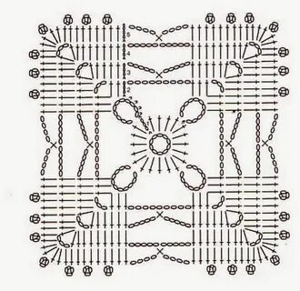 Красивый квадрат крючком схема и описание