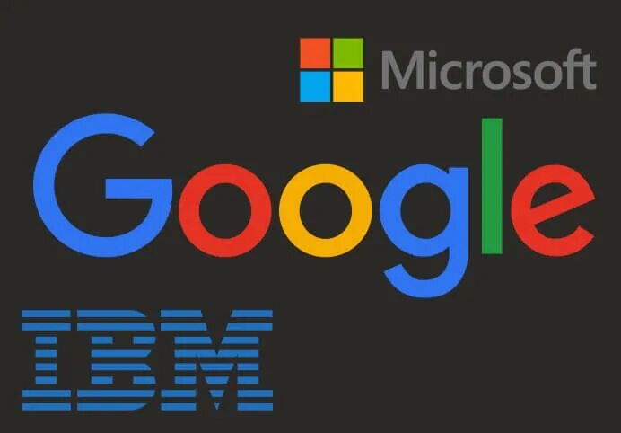 Ibm microsoft. Google Microsoft. Майкрософт и IBM. • IBM • Microsoft • Oracle • Google.