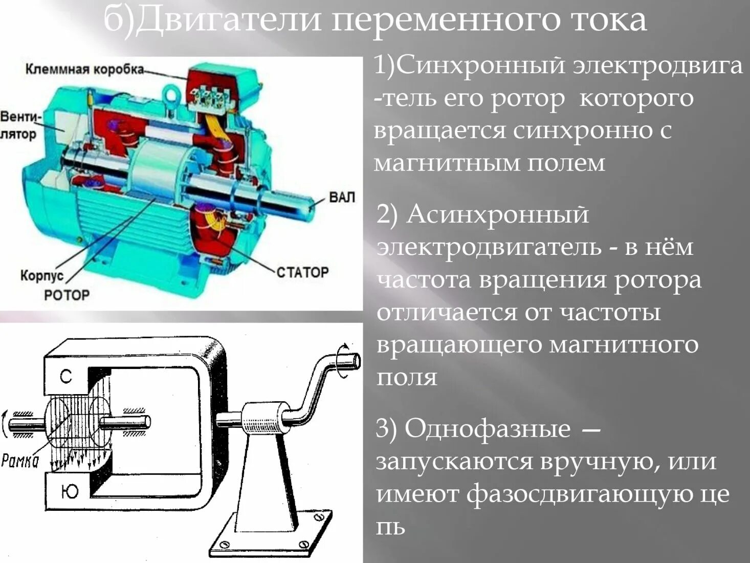 Различие между двигателями. Принцип действия электродвигателя переменного тока. Принцип работы и устройство электродвигателя переменного тока.. Принцип работы электродвигателя переменного тока. Конструкция электродвигателя переменного тока.