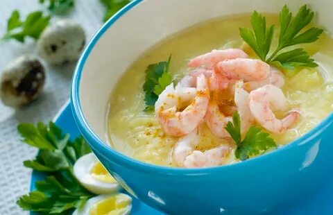 Креветки с плавленным сыром