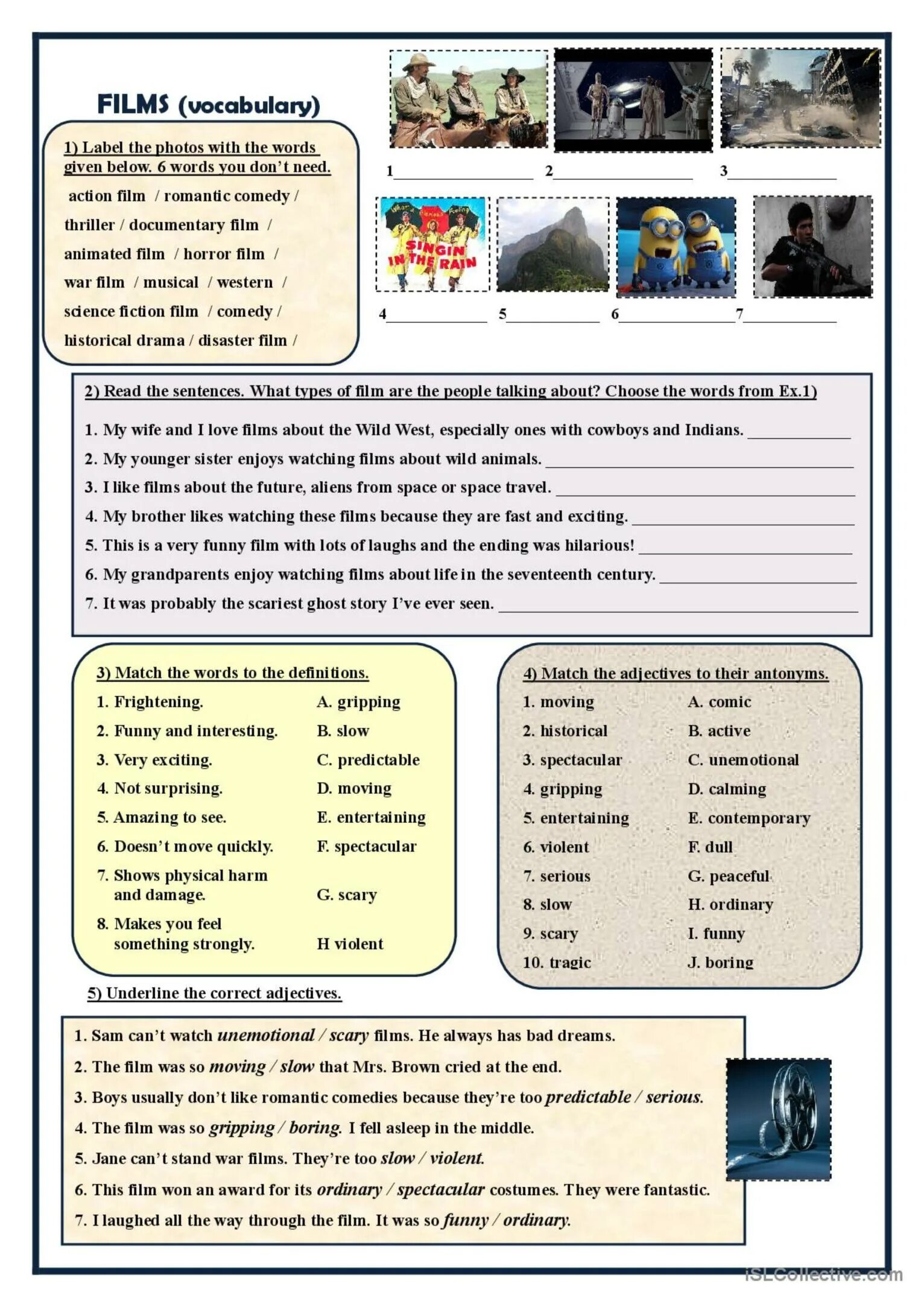 Английский по фильмам Worksheets. Vocabulary ответы. Movie worksheets